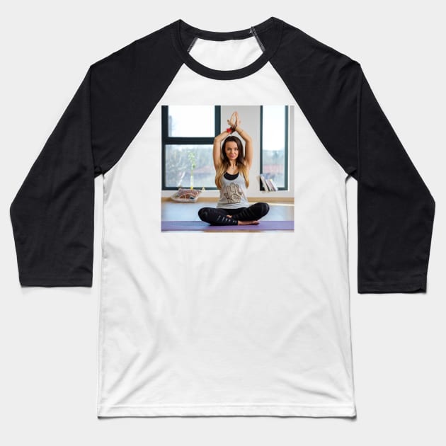 Woman in various yoga postures Baseball T-Shirt by naturalis